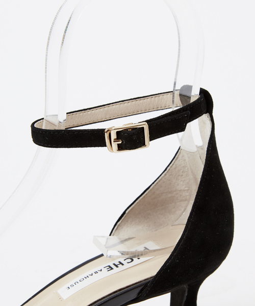 PICHE ABAHOUSE（ピシェ アバハウス）の「アンクルストラップ スクエアトゥサンダル（サンダル・レディース・ブラック/オフホワイト/グレイッシュベージュ/グリーン・38/36/37/39/35）」の9枚目の写真