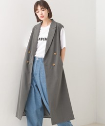 TRストレッチ ロングテーラードジレ