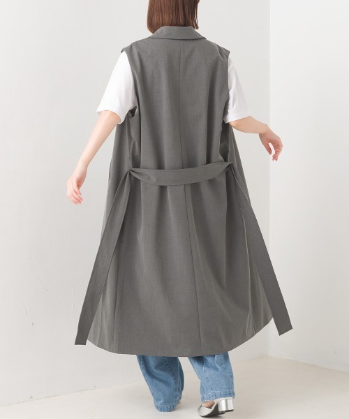 OMNES（オムネス）の「TRストレッチ ロングテーラードジレ（ベスト・レディース・ブラック/ベージュ/グレー・FREE）」の6枚目の写真