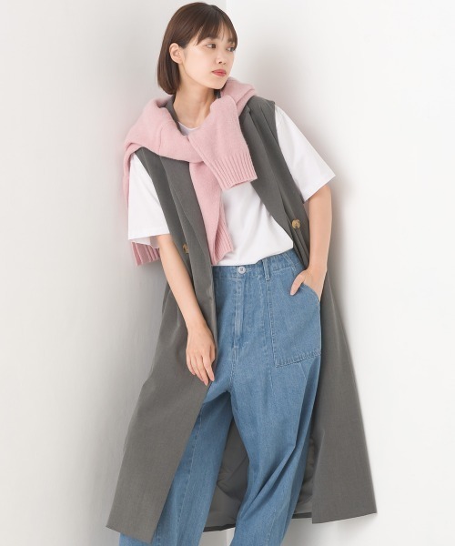 OMNES（オムネス）の「TRストレッチ ロングテーラードジレ（ベスト・レディース・ブラック/ベージュ/グレー・FREE）」の9枚目の写真