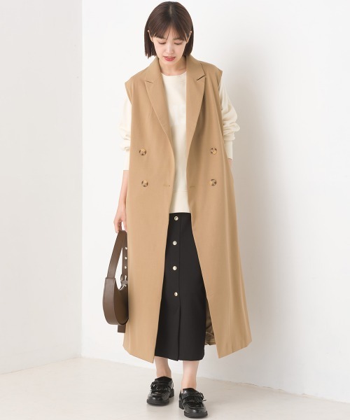 OMNES（オムネス）の「TRストレッチ ロングテーラードジレ（ベスト・レディース・ブラック/ベージュ/グレー・FREE）」の14枚目の写真