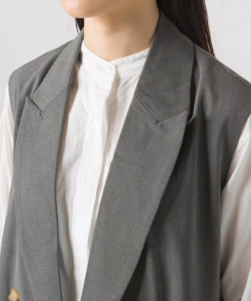 OMNES（オムネス）の「TRストレッチ ロングテーラードジレ（ベスト・レディース・ブラック/ベージュ/グレー・FREE）」の17枚目の写真