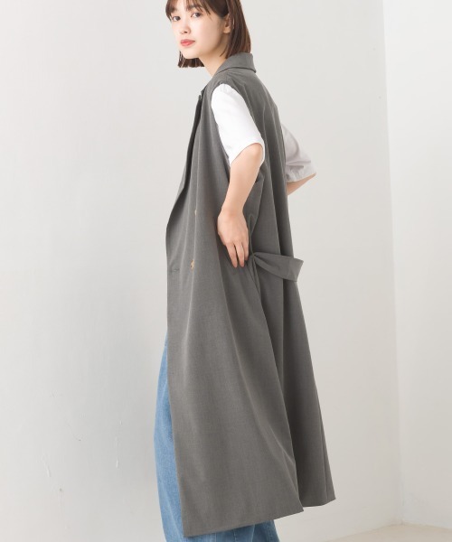 OMNES（オムネス）の「TRストレッチ ロングテーラードジレ（ベスト・レディース・ブラック/ベージュ/グレー・FREE）」の5枚目の写真