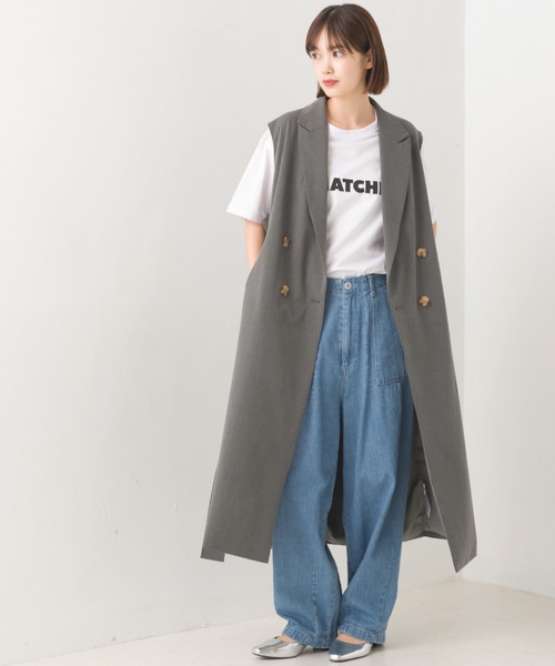 OMNES（オムネス）の「TRストレッチ ロングテーラードジレ（ベスト・レディース・ブラック/ベージュ/グレー・FREE）」の7枚目の写真