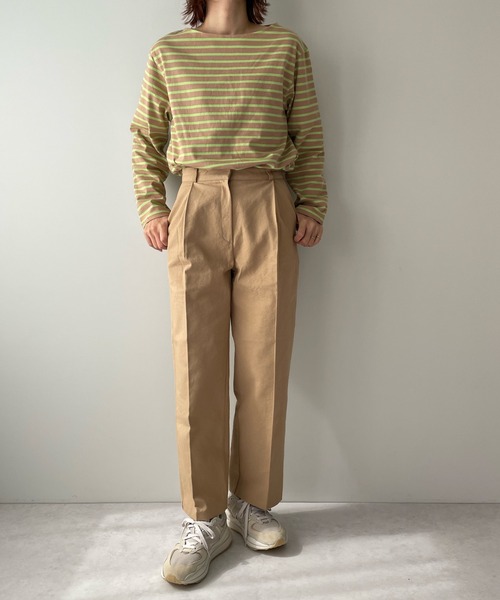 LE MORE(リモア)の「センタープレスカラーストレートパンツ(その他パンツ・レディース・ブラック/ベージュ/アイボリー/ベビーピンク・S/M)」の5枚目の写真
