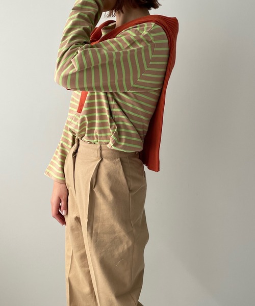 LE MORE(リモア)の「センタープレスカラーストレートパンツ(その他パンツ・レディース・ブラック/ベージュ/アイボリー/ベビーピンク・S/M)」の7枚目の写真