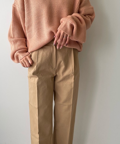 LE MORE(リモア)の「センタープレスカラーストレートパンツ(その他パンツ・レディース・ブラック/ベージュ/アイボリー/ベビーピンク・S/M)」の8枚目の写真