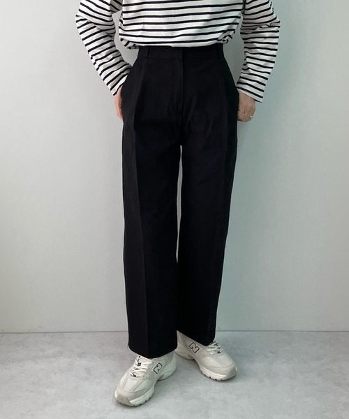 LE MORE(リモア)の「センタープレスカラーストレートパンツ(その他パンツ・レディース・ブラック/ベージュ/アイボリー/ベビーピンク・S/M)」の10枚目の写真