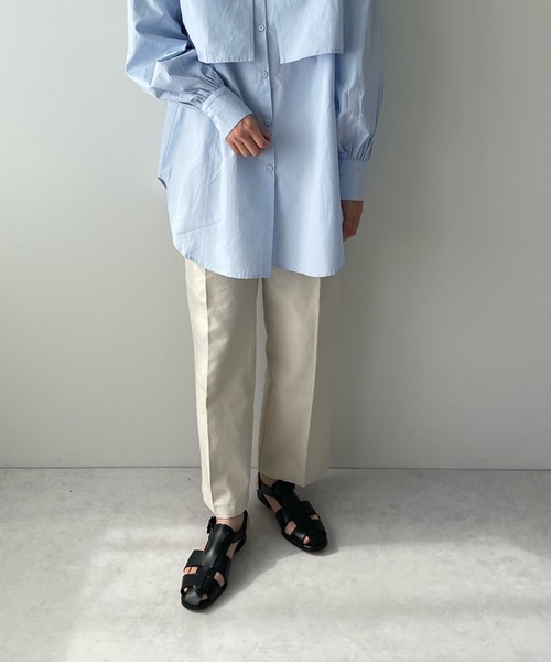LE MORE(リモア)の「センタープレスカラーストレートパンツ(その他パンツ・レディース・ブラック/ベージュ/アイボリー/ベビーピンク・S/M)」の15枚目の写真