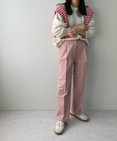 LE MORE(リモア)の「センタープレスカラーストレートパンツ(その他パンツ・レディース・ブラック/ベージュ/アイボリー/ベビーピンク・S/M)」の16枚目の写真