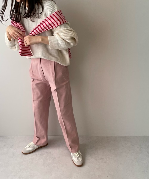 LE MORE(リモア)の「センタープレスカラーストレートパンツ(その他パンツ・レディース・ブラック/ベージュ/アイボリー/ベビーピンク・S/M)」の17枚目の写真