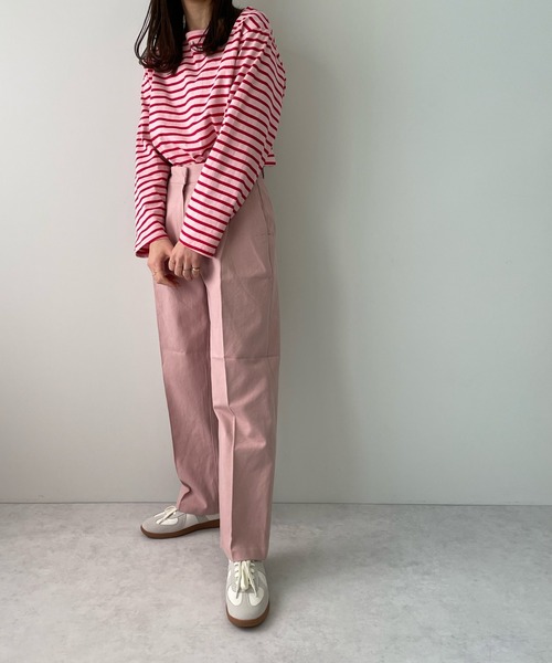 LE MORE(リモア)の「センタープレスカラーストレートパンツ(その他パンツ・レディース・ブラック/ベージュ/アイボリー/ベビーピンク・S/M)」の21枚目の写真