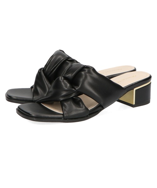 ORiental TRaffic（オリエンタルトラフィック）の「メタリックヒールパデッドサンダル/21229（サンダル・レディース・ブラック/ベージュ/ブルー・LL/3L/SS/S/M/L）」の4枚目の写真