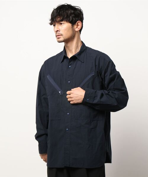 BAMBOO SHOOTS（バンブーシュート）の「BAMBOO SHOOTS/バンブーシュート　/HIKING SHIRT /ハイキングシャツ /M210104（シャツ/ブラウス・メンズ・ネイビー・MEDIUM/LARGE）」の2枚目の写真