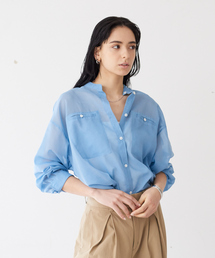 Rouge vif Anna | シアーバンドカラーシャツ(シャツ/ブラウス)