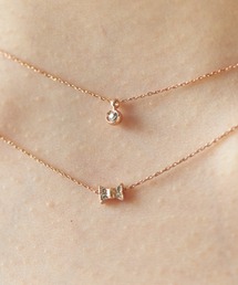 tocco closet | 《日本製》クリアビジュー×リボンモチーフ２連ネックレス(ネックレス)