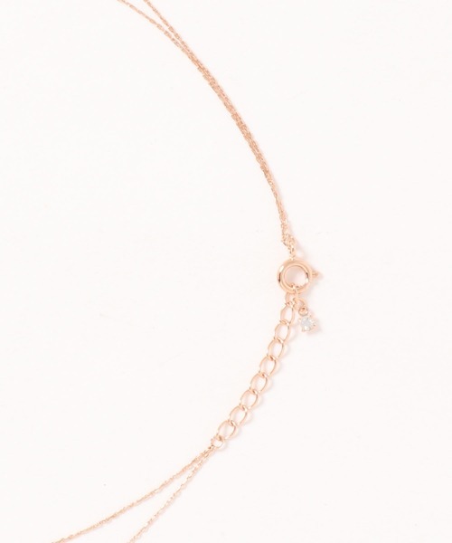 tocco closet（トッコ　クローゼット）の「《日本製》クリアビジュー×リボンモチーフ２連ネックレス（ネックレス・レディース・ピンクゴールド・FREE）」の4枚目の写真
