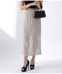 かぎ編み風レースロングスカート