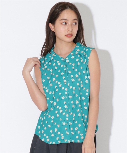 REDYAZEL（レディアゼル）の「フラワープリントノースリシャツ（シャツ/ブラウス・レディース・レッド/ネイビー/グリーン・MEDIUM/SMALL）」の10枚目の写真