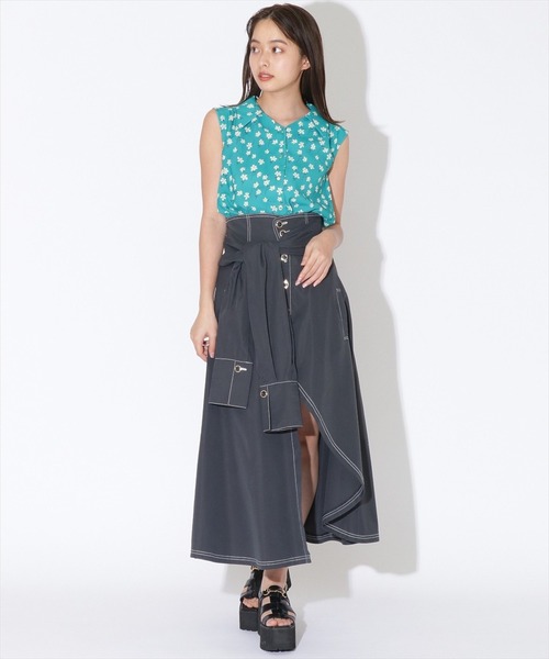 REDYAZEL（レディアゼル）の「フラワープリントノースリシャツ（シャツ/ブラウス・レディース・レッド/ネイビー/グリーン・MEDIUM/SMALL）」の13枚目の写真