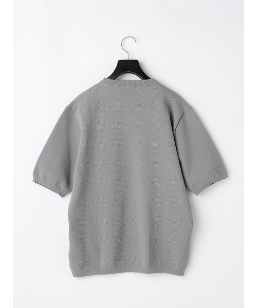 Perfect Suit FActory（パーフェクトスーツファクトリー）の「鹿の子ニット　Tシャツ　ネイビー/グレー/オフホワイト（Tシャツ/カットソー・メンズ・ネイビー/オフホワイト/ライトグレー・M/L/LL）」の5枚目の写真