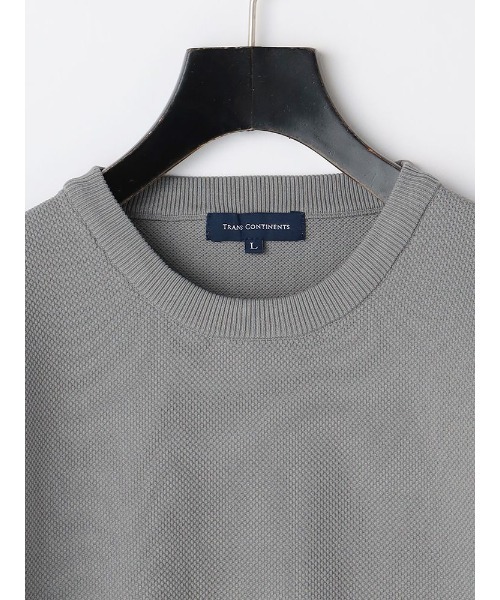 Perfect Suit FActory（パーフェクトスーツファクトリー）の「鹿の子ニット　Tシャツ　ネイビー/グレー/オフホワイト（Tシャツ/カットソー・メンズ・ネイビー/オフホワイト/ライトグレー・M/L/LL）」の6枚目の写真
