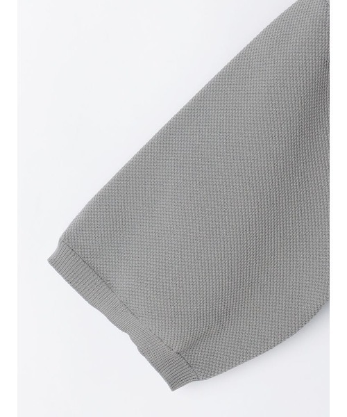 Perfect Suit FActory（パーフェクトスーツファクトリー）の「鹿の子ニット　Tシャツ　ネイビー/グレー/オフホワイト（Tシャツ/カットソー・メンズ・ネイビー/オフホワイト/ライトグレー・M/L/LL）」の7枚目の写真