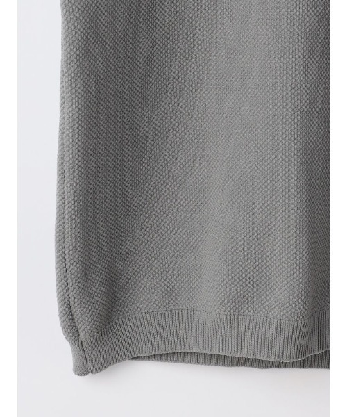 Perfect Suit FActory（パーフェクトスーツファクトリー）の「鹿の子ニット　Tシャツ　ネイビー/グレー/オフホワイト（Tシャツ/カットソー・メンズ・ネイビー/オフホワイト/ライトグレー・M/L/LL）」の8枚目の写真