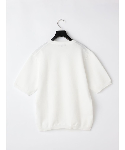 Perfect Suit FActory（パーフェクトスーツファクトリー）の「鹿の子ニット　Tシャツ　ネイビー/グレー/オフホワイト（Tシャツ/カットソー・メンズ・ネイビー/オフホワイト/ライトグレー・M/L/LL）」の10枚目の写真