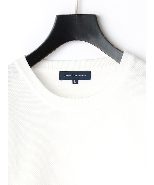 Perfect Suit FActory（パーフェクトスーツファクトリー）の「鹿の子ニット　Tシャツ　ネイビー/グレー/オフホワイト（Tシャツ/カットソー・メンズ・ネイビー/オフホワイト/ライトグレー・M/L/LL）」の11枚目の写真