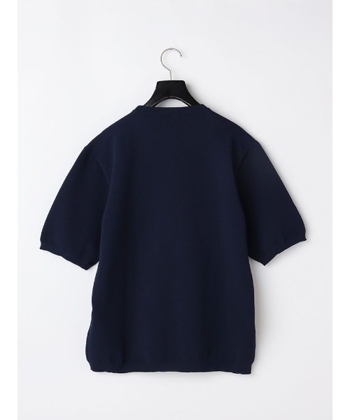 Perfect Suit FActory（パーフェクトスーツファクトリー）の「鹿の子ニット　Tシャツ　ネイビー/グレー/オフホワイト（Tシャツ/カットソー・メンズ・ネイビー/オフホワイト/ライトグレー・M/L/LL）」の16枚目の写真