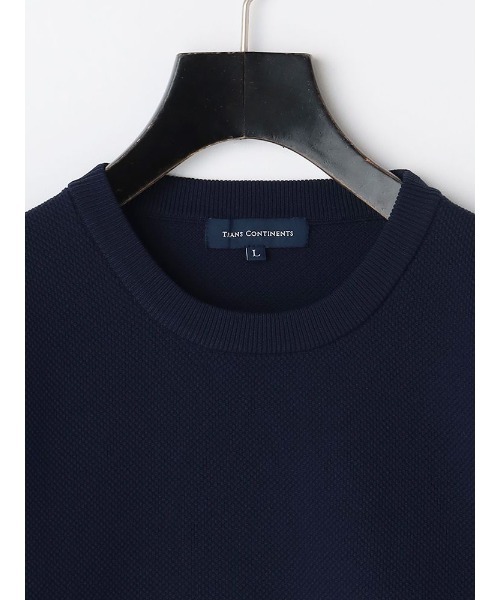 Perfect Suit FActory（パーフェクトスーツファクトリー）の「鹿の子ニット　Tシャツ　ネイビー/グレー/オフホワイト（Tシャツ/カットソー・メンズ・ネイビー/オフホワイト/ライトグレー・M/L/LL）」の17枚目の写真