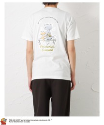 Tom and Jerry バック水彩タッチプリントポケット付きTシャツ