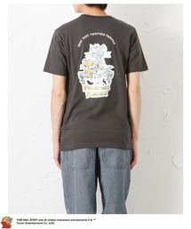 Tom and Jerry バック水彩タッチプリントポケット付きTシャツ