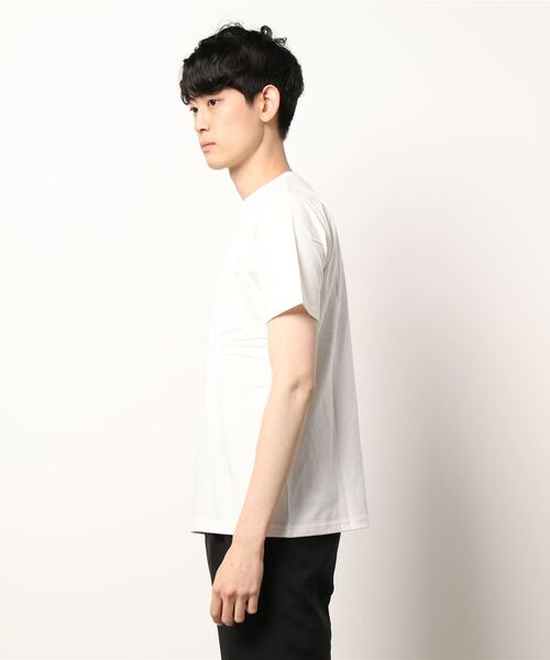 VIBGYOR(ヴィブジョー)の「ポケット付きクルーネックTEE(BL)(Tシャツ/カットソー・メンズ・ホワイト/ブラック・MEDIUM/LARGE)」の4枚目の写真