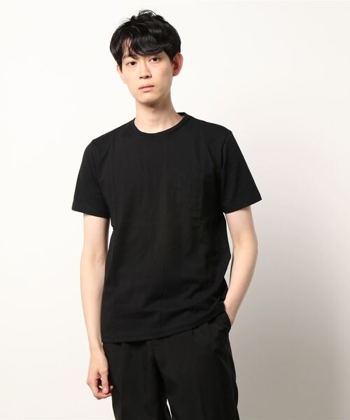 VIBGYOR(ヴィブジョー)の「ポケット付きクルーネックTEE(BL)(Tシャツ/カットソー・メンズ・ホワイト/ブラック・MEDIUM/LARGE)」の8枚目の写真