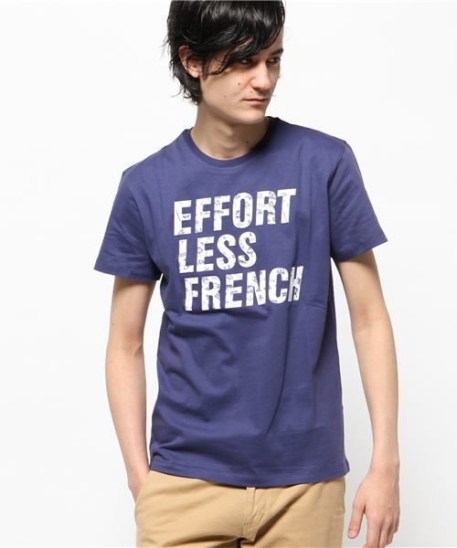 Maison Kitsune(メゾンキツネ)の「MAISON KITSUNE/EFFORTLESS Tシャツ(Tシャツ/カットソー・メンズ・ネイビー・X-SMALL/SMALL)」の1枚目の写真