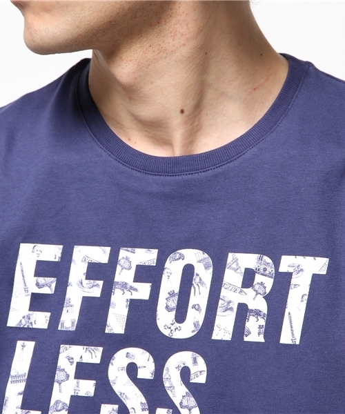 Maison Kitsune(メゾンキツネ)の「MAISON KITSUNE/EFFORTLESS Tシャツ(Tシャツ/カットソー・メンズ・ネイビー・X-SMALL/SMALL)」の2枚目の写真