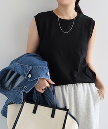 andme | コットン天竺ノースリーブトップス(Tシャツ/カットソー)