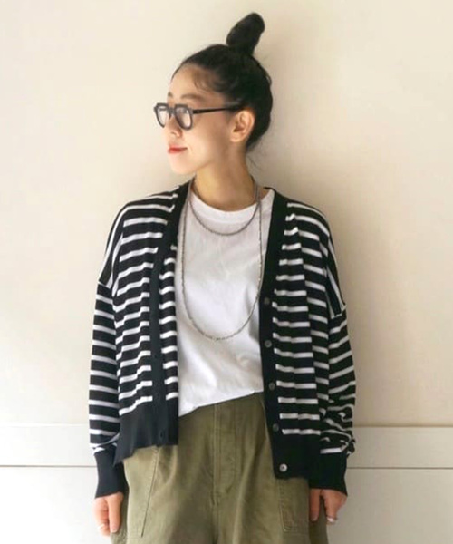 SUVINガスコットンテンジク Vネックカーディガン◆ブラウン◆ JOURNAL STANDARD LUXE（ジャーナルスタンダード ラックス）の