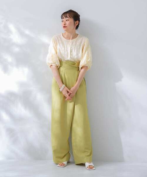 KBF（ケイビーエフ）の「ラウンドハーフスリーブブラウス（シャツ/ブラウス・レディース・ホワイト/ブラック/アイボリー・ONE）」の19枚目の写真