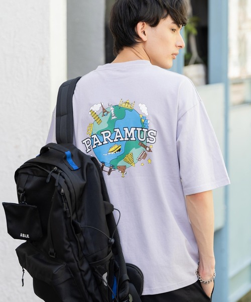 Rocky Monroe(ロッキーモンロー)の「オーバーサイズ 別注 カレッジロゴアースプリント半袖Tシャツ アメリカコットン(Tシャツ/カットソー・メンズ・ホワイト/ブラック/パープル/ブルー/グリーン・M/L/XL)」の5枚目の写真