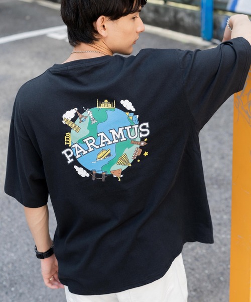 Rocky Monroe(ロッキーモンロー)の「オーバーサイズ 別注 カレッジロゴアースプリント半袖Tシャツ アメリカコットン(Tシャツ/カットソー・メンズ・ホワイト/ブラック/パープル/ブルー/グリーン・M/L/XL)」の3枚目の写真