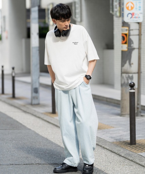 Rocky Monroe(ロッキーモンロー)の「オーバーサイズ 別注 カレッジロゴアースプリント半袖Tシャツ アメリカコットン(Tシャツ/カットソー・メンズ・ホワイト/ブラック/パープル/ブルー/グリーン・M/L/XL)」の15枚目の写真