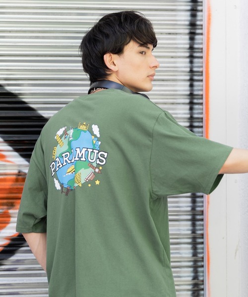 Rocky Monroe(ロッキーモンロー)の「オーバーサイズ 別注 カレッジロゴアースプリント半袖Tシャツ アメリカコットン(Tシャツ/カットソー・メンズ・ホワイト/ブラック/パープル/ブルー/グリーン・M/L/XL)」の9枚目の写真