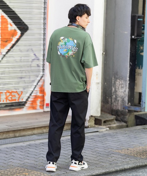 Rocky Monroe(ロッキーモンロー)の「オーバーサイズ 別注 カレッジロゴアースプリント半袖Tシャツ アメリカコットン(Tシャツ/カットソー・メンズ・ホワイト/ブラック/パープル/ブルー/グリーン・M/L/XL)」の6枚目の写真