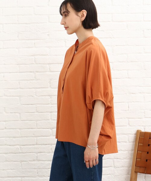 SHOO・LA・RUE（シューラルー）の「◆ドルマンシャツブラウス（シャツ/ブラウス・レディース・グリーン/オレンジ/ブラック/ホワイト系・00）」の6枚目の写真