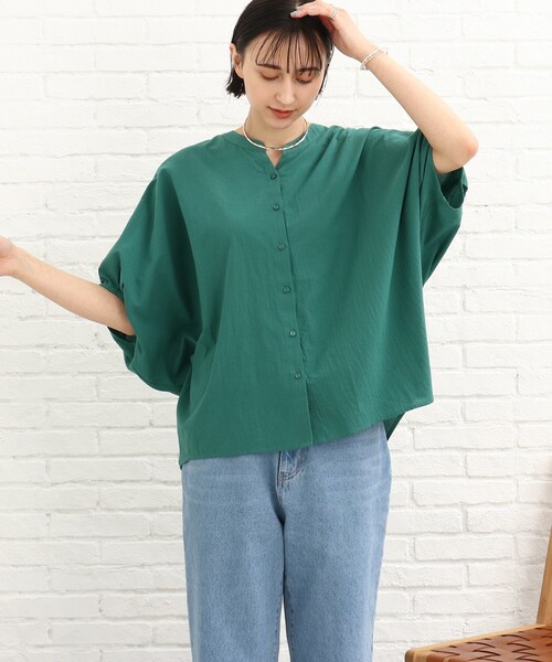 SHOO・LA・RUE（シューラルー）の「◆ドルマンシャツブラウス（シャツ/ブラウス・レディース・グリーン/オレンジ/ブラック/ホワイト系・00）」の12枚目の写真