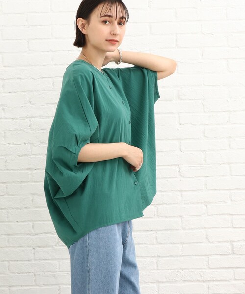 SHOO・LA・RUE（シューラルー）の「◆ドルマンシャツブラウス（シャツ/ブラウス・レディース・グリーン/オレンジ/ブラック/ホワイト系・00）」の13枚目の写真