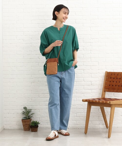 SHOO・LA・RUE（シューラルー）の「◆ドルマンシャツブラウス（シャツ/ブラウス・レディース・グリーン/オレンジ/ブラック/ホワイト系・00）」の15枚目の写真